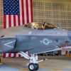 A U.S. Navy F-35C Lightning II static display from Strike Fighter Squadron (VFA) 102, Carrier Air Wing (CVW) 5 inside of Hangar 5300 during Friendship Day at MCAS Iwakuni, May 3, 2026. Since 1973, MCAS Iwakuni has held an air show designed to foster positive relationships and offer an exciting experience that displays the communal support between the U.S. and Japan. The air show encompassed various U.S. and Japanese static display aircraft, aerial performances, food and entertainment. (U.S. Marine Corps photo by Lance Cpl. Isaac De Leon)
