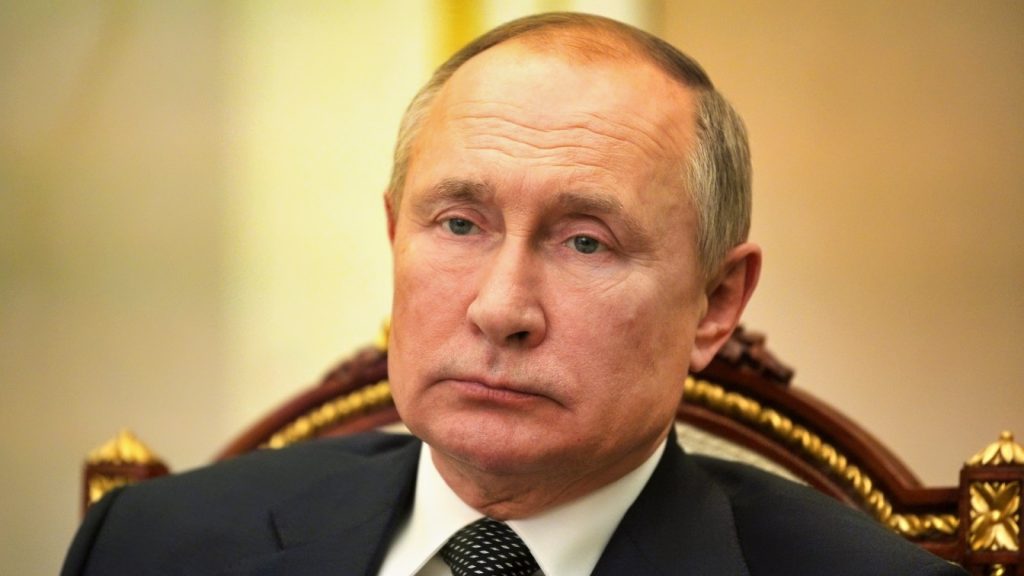 Putin Sitting in a Meeting Russian Federation Image