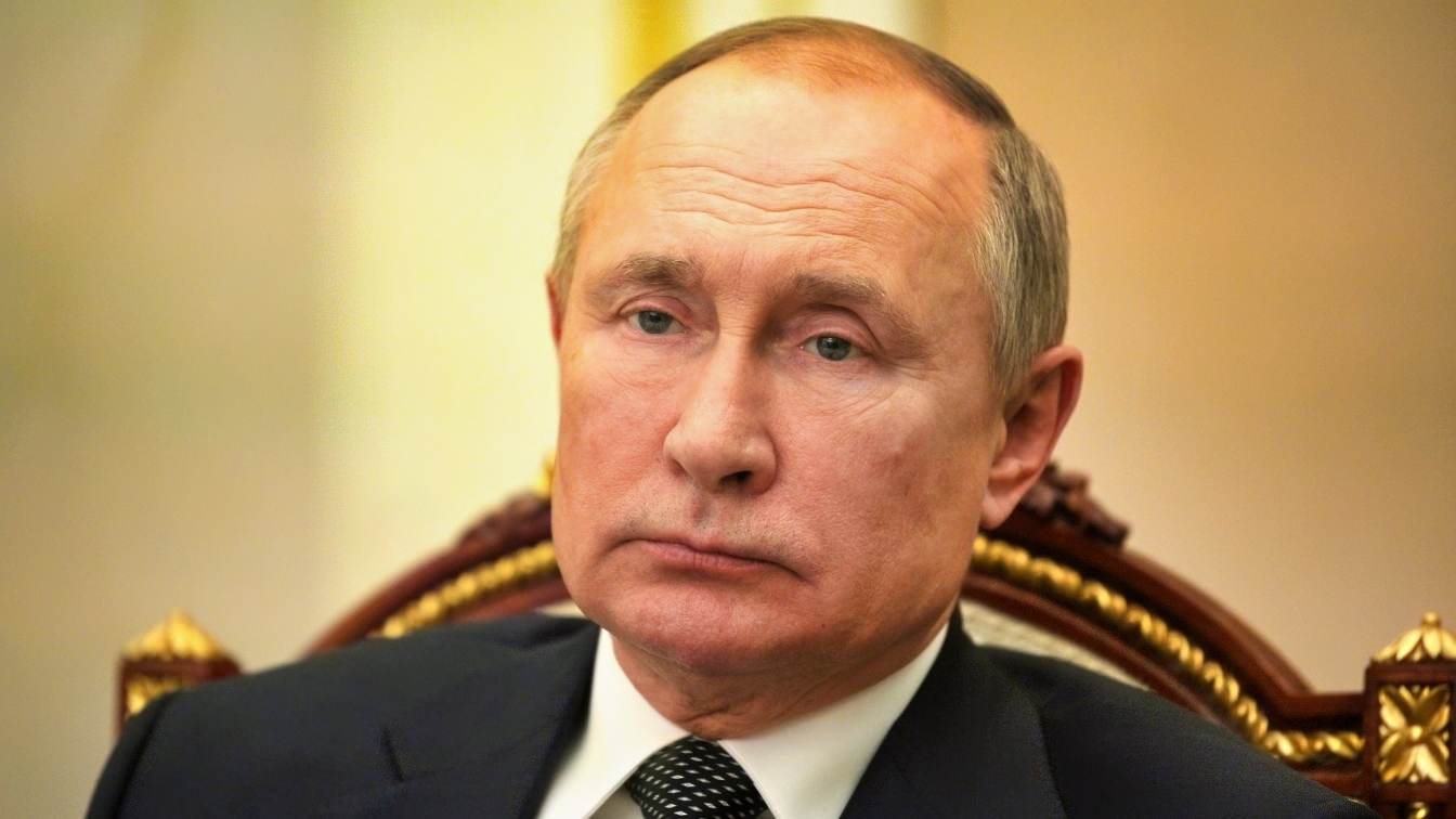 Putin Sitting in a Meeting Russian Federation Image