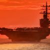210618-N-JW440-2053 STRAIT OF MALACCA (June 18, 2021) As seen from the Ticonderoga-class guided-missile cruiser USS Shiloh (CG 67), the Navy’s only forward-deployed aircraft carrier USS Ronald Reagan (CVN 76) transits the Strait of Malacca with the Arleigh Burke-class guided missile destroyer USS Halsey (DDG 97). The ships are part of Task Force 70/Carrier Strike Group 5, conducting underway operations in support of a free and open Indo-Pacific. (U.S. Navy Photo by Mass Communication Specialist 1st Class Rawad Madanat)