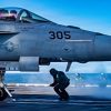 An F/A-18E Super Hornet, attached to the “Kestrels” of Strike Fighter Squadron (VFA) 137, prepares to launch from the flight deck of the Nimitz-class aircraft carrier USS Nimitz (CVN 68) in the Pacific Ocean, April 22, 2026. Nimitz is deployed as part of Southern Seas 2026 which seeks to enhance capability, improve interoperability, and strengthen maritime partnerships with countries throughout the region through joint, multinational and interagency exchanges and cooperation.