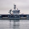 NAVAL AIR STATION NORTH ISLAND, Calif. (July 10, 2024) USS George Washington (CVN 73) arrives at Naval Air Station North Island, July 10, 2024. USS George Washington and crew are in the process of completing a homeport change, replacing USS Ronald Reagan (CVN 76) as the forward-deployed U.S. Naval Forces Japan aircraft carrier at Fleet Activities Yokosuka, Japan.(U.S. Navy photo by Mass Communication Specialist 1st Class Keenan Daniels)