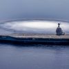 The aircraft carrier USS Gerald R. Ford (CVN 78) completes the first scheduled explosive event of Full Ship Shock Trials while underway in the Atlantic Ocean, June 18, 2021. The U.S. Navy conducts shock trials of new ship designs using live explosives to confirm that our warships can continue to meet demanding mission requirements under harsh conditions they might encounter in battle. (U.S. Navy photo by Mass Communication Specialist 3rd Class Riley B. McDowell)