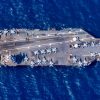 The first-in-class aircraft carrier USS Gerald R. Ford (CVN 78) transits the Atlantic Ocean, March 19, 2023. Ford is underway in the Atlantic Ocean executing its Composite Training Unit Exercise (COMPTUEX), an intense, multi-week exercise designed to fully integrate a carrier strike group as a cohesive, multi-mission fighting force and to test their ability to carry out sustained combat operations from the sea. As the first-in-class ship of Ford-class aircraft carriers, CVN 78 represents a generational leap in the U.S. Navy’s capacity to project power on a global scale. (U.S. Navy photo by Mass Communication Specialist 2nd Class Jackson Adkins)