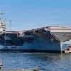 260516-N-EE423-1027 NORFOLK, Va. (May 16, 2026) – The world's largest aircraft carrier, USS Gerald R. Ford (CVN 78), returns to Naval Station Norfolk, May 16, 2026, following a historic 11-month deployment to U.S. 2nd, 4th, 5th, and 6th Fleets as part of the Gerald R. Ford Carrier Strike Group. Before returning to Norfolk after 326 days, the Gerald R. Ford crew conducted 23 replenishments-at-sea, sailed over 57,713 nautical miles, and safely transferred 14 million gallons of fuel. Embarked Carrier Air Wing 8 logged more than 5,760 flight hours and 12,200 flight launches. (U.S. Navy photo by Mass Communication Specialist 1st Class Sophie Pinkham)