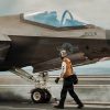 An F-35C Lighting II, attached to Strike Fighter Squadron (VFA) 147, prepares to take off from flight deck of Nimitz-class aircraft carrier USS George Washington (CVN 73) while underway in the Philippine Sea, May 25, 2026. The George Washington Carrier Strike Group (GWACSG) is operating in the U.S. 7th Fleet area of operations. George Washington is the U.S. Navy’s premiere forward-deployed aircraft carrier, a long-standing symbol of the United States’ commitment to maintaining a free and open Indo-Pacific, while operating alongside allies and partners across the U.S. Navy’s largest numbered fleet. (U.S. Navy photo by Mass Communication Specialist Seaman Estrella Velarde)