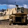 A U.S. Army M109A6 Paladin assigned to 3rd Battalion, 29th Field Artillery Regiment, 3rd Armored Brigade Combat Team, 4th Infantry Division fires during an artillery direct fire range at Fort Carson, Colorado, April 28, 2023. Direct fire ranges test gun crews' abilities to engage threats at close range, one of the few times a gun crew can see their targets without a forward observer. (U.S. Army photo by Capt. Tobias Cukale)