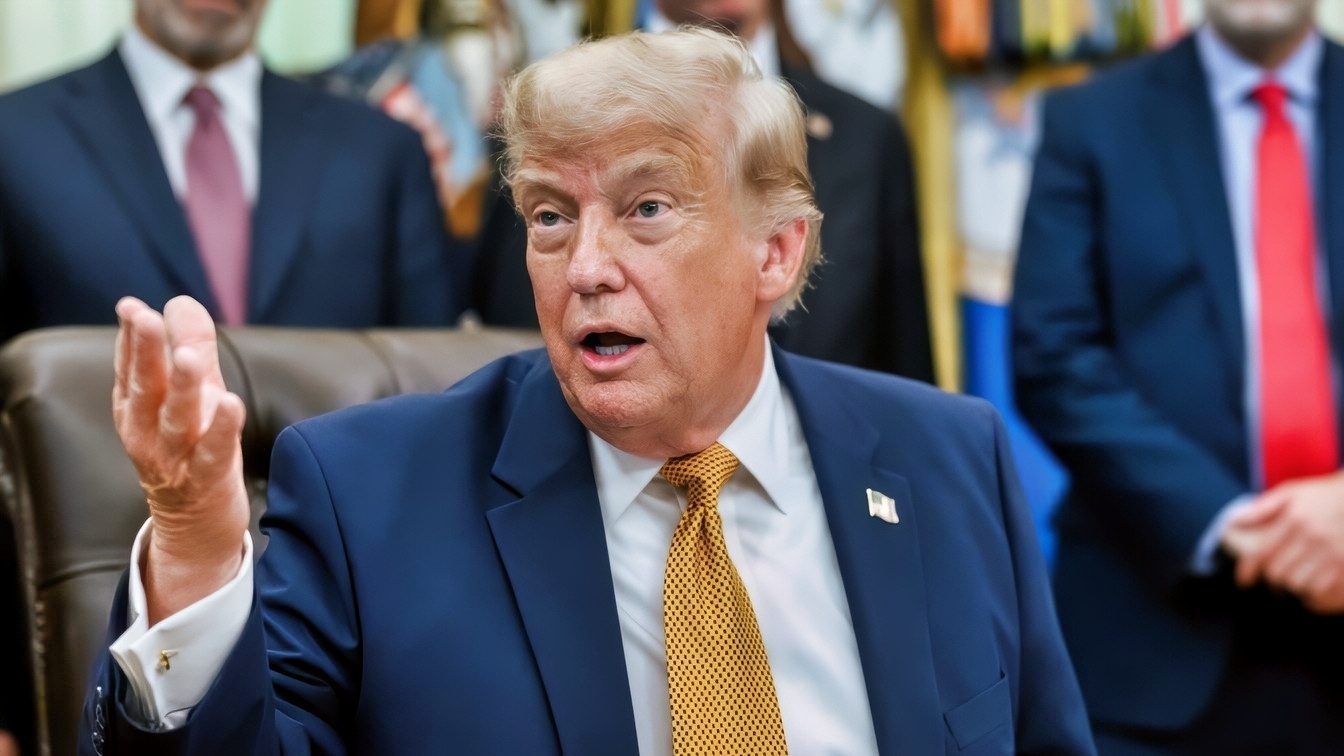 President Donald J. Trump, joined by Secretary of War Pete Hegseth, Physicist John M. Martinis, Science and Technology Policy Director Michael Kratsios, Secretary of Commerce Howard Lutnick, Secretary of Energy Chris Wright, OMB Director Russ Vought, and others, delivers remarks after signing an Executive Order on quantum computing in the Oval Office, Monday, June 22, 2026. (Official White House Photo by Joyce N. Boghosian)