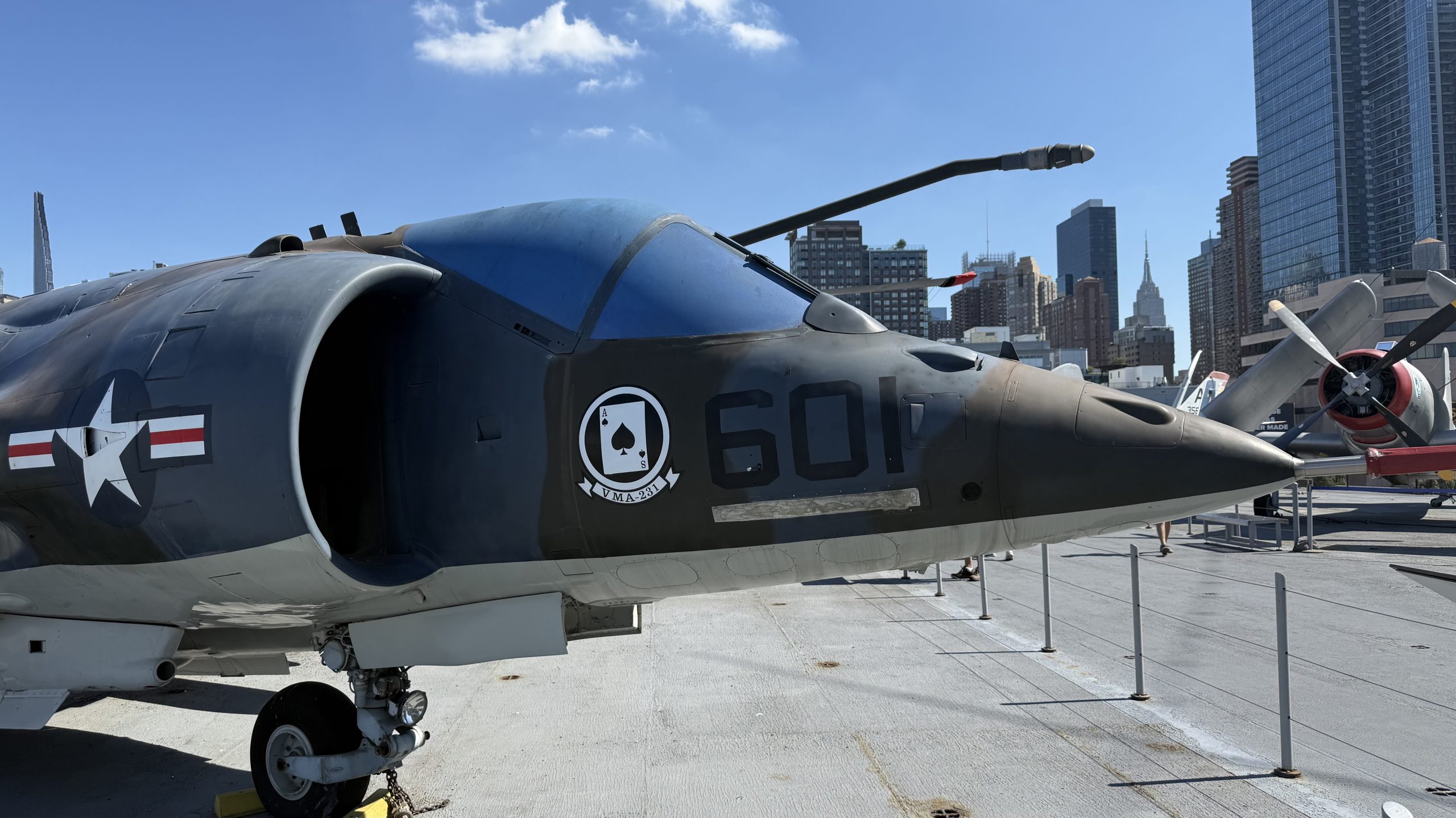 British Sea Harrier aboard USS Intrepid back in 2025. National Security Journal Original Photo. 