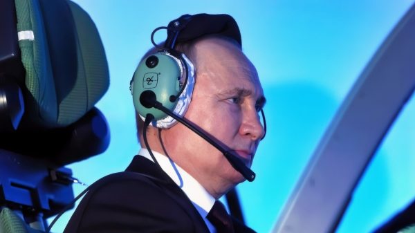 Putin In Airplane Simulator Russian Government Photo