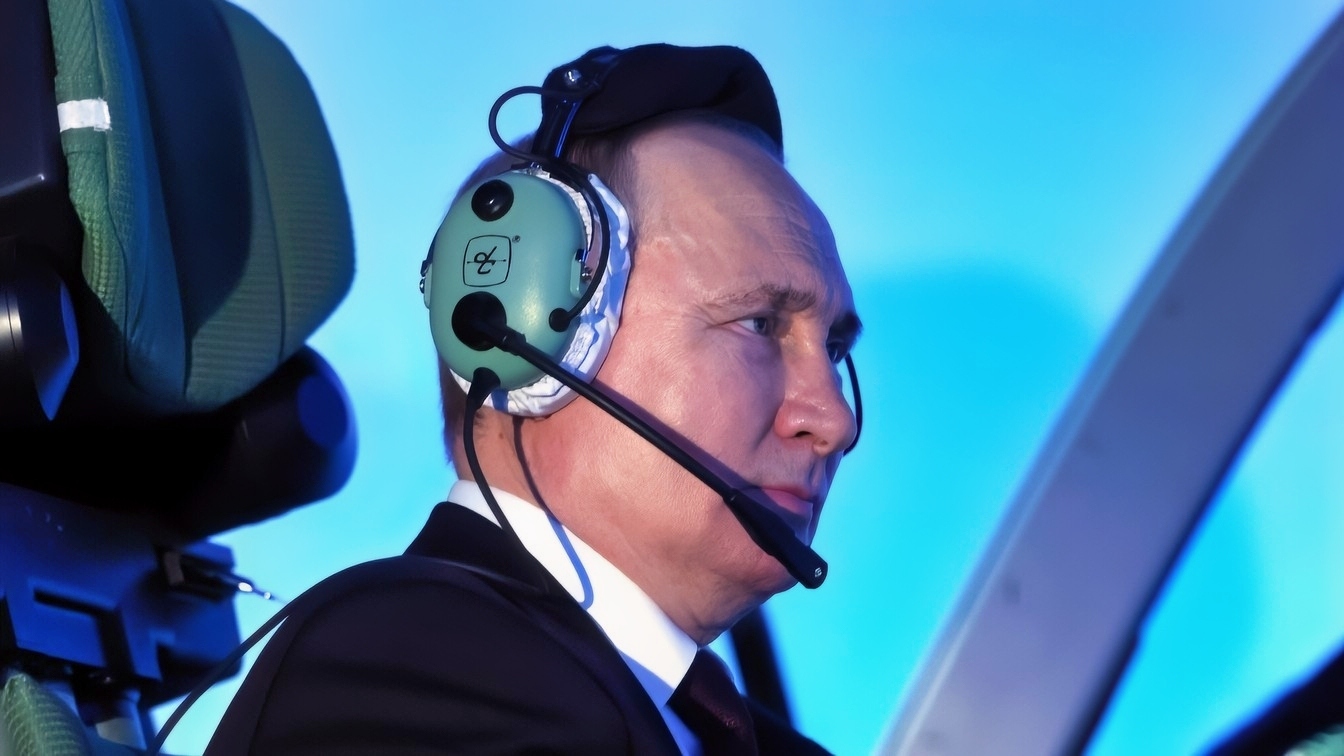Putin In Airplane Simulator Russian Government Photo