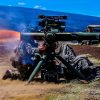 A U.S. Marine with 1st Battalion, 3rd Marines, fires a TOW missile during exercise Bougainville II at Pohakuloa Training Area, Hawaii, April 18, 2021. Bougainville II is the second phase of pre-deployment training conducted by the battalion designed to increase combat readiness through complex and realistic live-fire training. (U.S. Marine Corps photo by Cpl. Jacob Wilson)