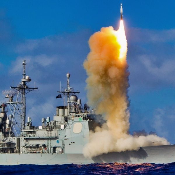 A Standard Missile-3 (SM-3) Block 1B interceptor missile is launched from the guided-missile cruiser USS Lake Erie (CG 70) during a Missile Defense Agency and U.S. Navy test in the mid-Pacific. The SM-3 Block 1B successfully intercepted a target missile that had been launched from the Pacific Missile Range Facility at Barking Sands in Kauai, Hawaii. Lake Erie detected and tracked the target with its on board AN/SPY-1 radar. The event was the third consecutive successful intercept test of the SM-3 Block IB missile. (U.S. Navy photo/Released)