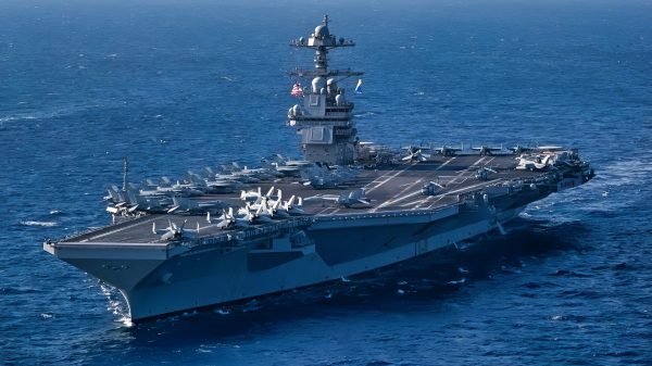 USS Gerald R. Ford Aircraft Carrier At Sea