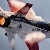 U.S. Air Force Maj. Taylor “FEMA” Hiester, F-16 Viper Demonstration Team commander and pilot, performs aerial maneuvers in a U.S. Air Force F-16C Fighting Falcon during AirVenture at Oshkosh, Wisconsin, July 24, 2026. The F-16 is a multi-role fighter capable of air-to-air and air-to-ground combat operations. (U.S. Air Force photo by Staff Sgt. Steven Cardo)