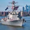 Arleigh Burke-class guided-missile destroyer USS Farragut (DDG 99) arrives at Pier 88 during the International Naval Review (INR) 250 Parade of Sail in New York, July 4, 2026. The Parade of Sail marks the opening of INR 250, a multinational maritime celebration commemorating the 250th anniversaries of the U.S. Navy, Marine Corps, and the nation, honoring the sea services’ enduring commitment to defending the United States and strengthening partnerships with allied and partner nations. For 250 years, our Navy and Marine Corps stood the watch—constant, unabated in mission, faithfully preventing crisis and resolute in defending America’s independence. INR 250 honors the Navy, Marine Corps, and Coast Guard’s enduring role on, under, and above the seas. (U.S. Navy photo by Mass Communication Specialist 2nd Class Janiel Adames)