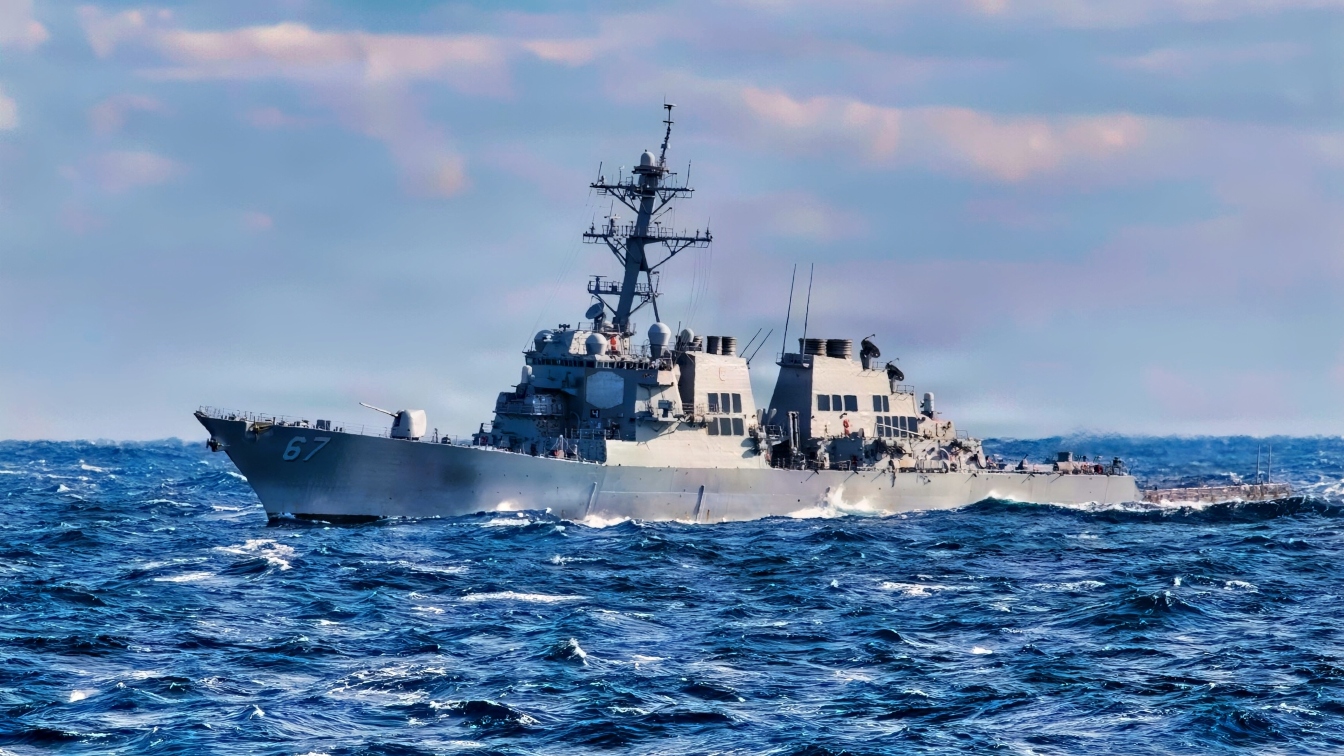 The Arleigh Burke-class guided-missile destroyer USS Cole (DDG 67) operates in the Mediterranean Sea Jan. 9, 2015. Cole, home-ported in Norfolk, is conducting naval operations in the U.S. 6th Fleet area of operations in support of U.S. national security interests in Europe. (U.S. Navy photo by Mass Communication Specialist 3rd Class Jonathan B. Trejo/Released) ( )