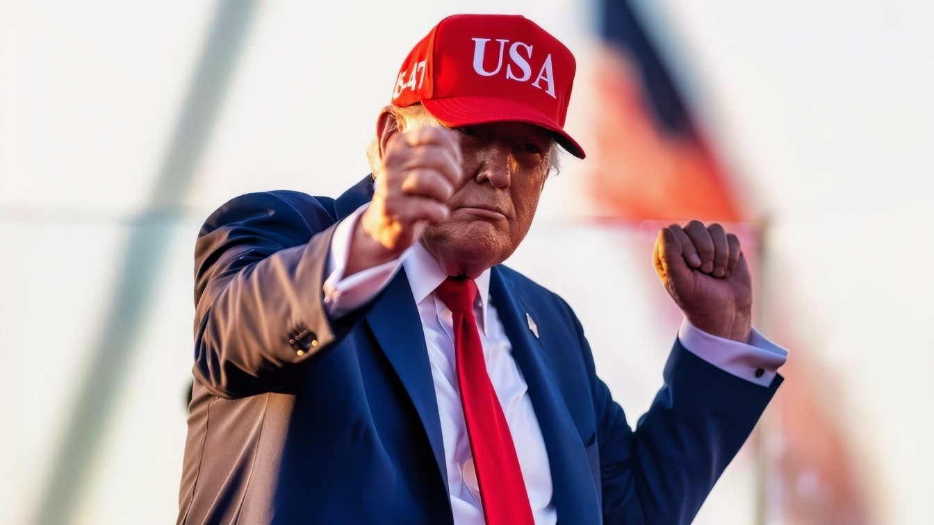 President Donald Trump thanks the crowd after remarks at the Salute to America Celebration, Thursday, July 3, 2025, at the Iowa State Fairgrounds in Des Moines, Iowa. (Official White House Photo by Daniel Torok)