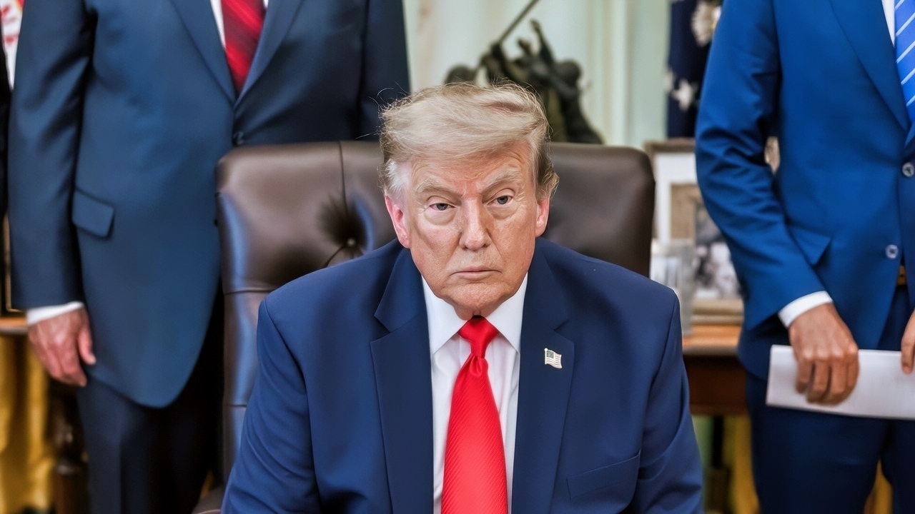 President Donald J. Trump makes an announcement regarding Dulles International Airport alongside Transportation Secretary Sean Duffy in the Oval Office, Wednesday, July 29, 2026. (Official White House Photo by Daniel Torok)