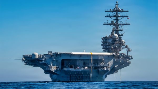 USS Ronald Reagan (CVN 76) steams in the Pacific Ocean, Oct. 4, 2026. The Nimitz-class aircraft carrier Ronald Reagan is underway conducting routine training in U.S. 3rd Fleet area of operations. (U.S. Navy photo by Mass Communication Specialist 2nd Class Jaron Wills)